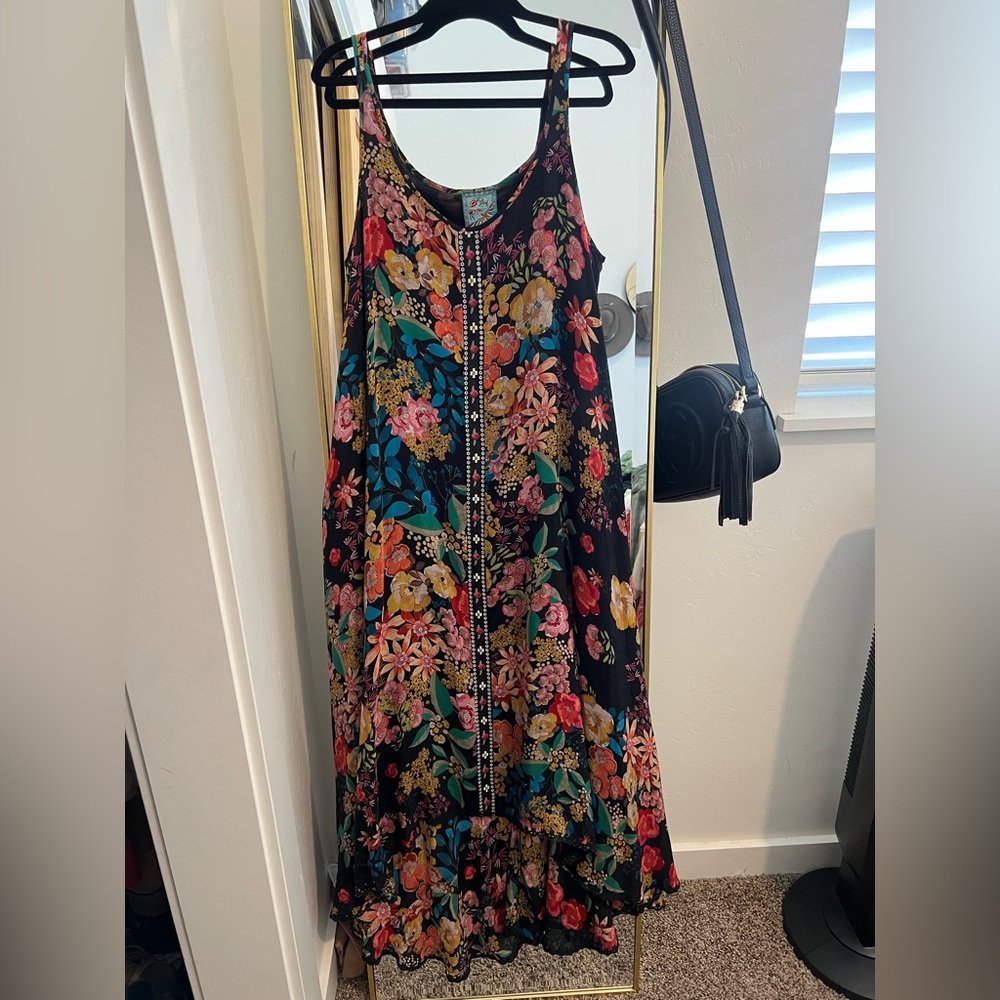 Johnny Was Logan Floral Midi Dress
